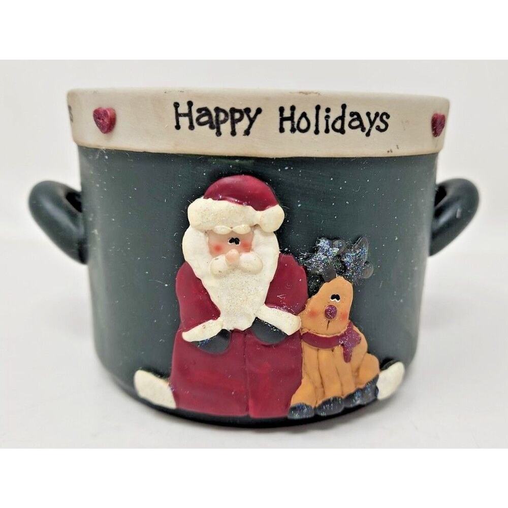 1997 Crazy Mountain 3 Wick Holiday Candle New Happy Holidays Santa